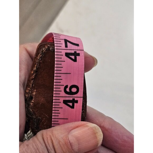 Garmany Italian Belt Mens Size 42 Woven Leather & Straw Brown & Beige - Picture 9 of 9